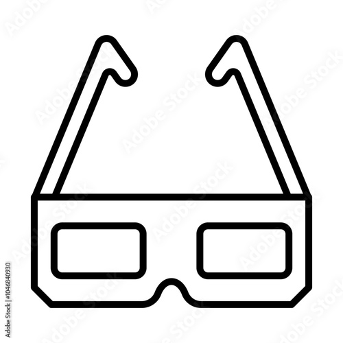 3D Glasses line icon