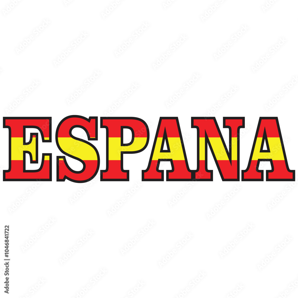 Fototapeta premium Spain written in letters in the color of the Spanish flag
