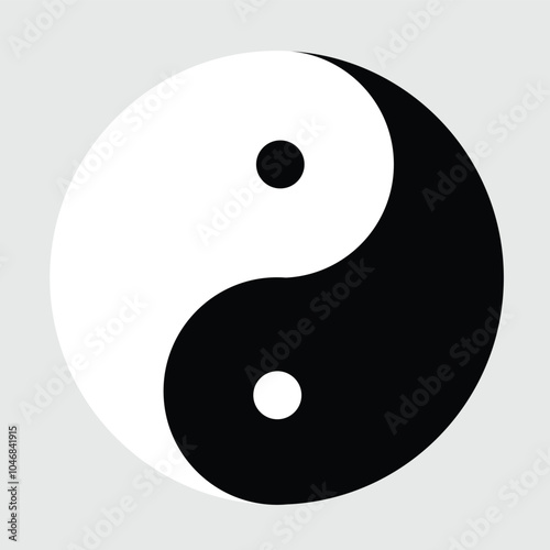 Yin yang vector symbol icon. Yinyang taoism chinese sign.