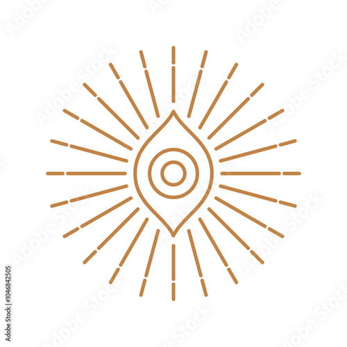 Minimal magic all seeing eye icon vector illustration, magic eye , celestial and mystical eye elements icon vector in lineal color style