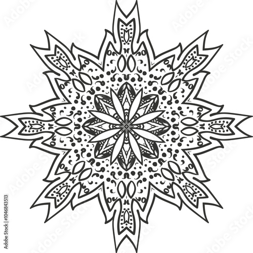 Flower Mandala Meaning Circular Pattern in Form of Mandala With Flower for Henna, Mehndi, Tattoo, Decoration Decorative Ornament in Ethnic Oriental Style.