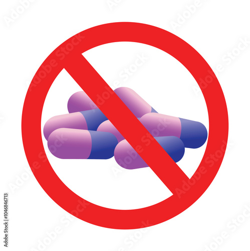 Prohibited use of medicines sign