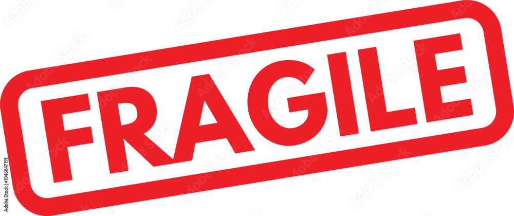 Fragile stamp icon . Red fragile stamp for packaging symbols . Vector Fragile stamp icon . Red fragile stamp for packaging symbols . Vector
