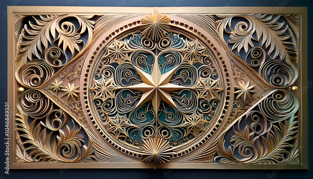 Obraz premium German Christmas wall decoration features intricate designs usually made from cardboard mat_1(426)