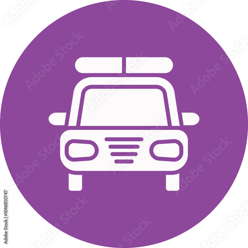 Police Car glyph circle icon