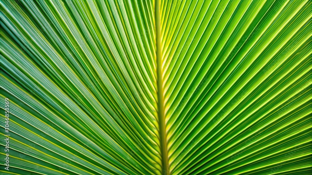 Close-up of a single palm frond with intricate patterns and veins, closeup, leaf anatomy, palm tree, texture Close-up of a single palm frond with intricate patterns and veins, closeup, leaf anatomy, palm tree, texture