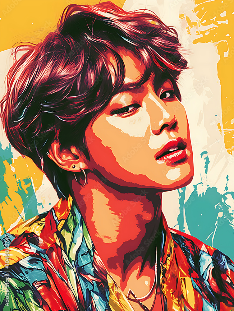 Naklejka premium K-pop idol illustration