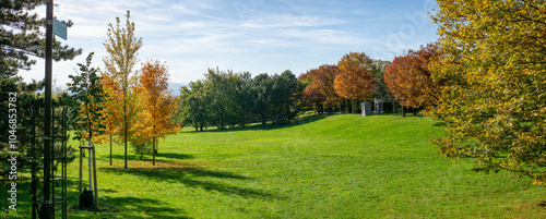 Photography Meadow in Kurpark Oberlaa Favoriten in Vienna, Austria in autumn