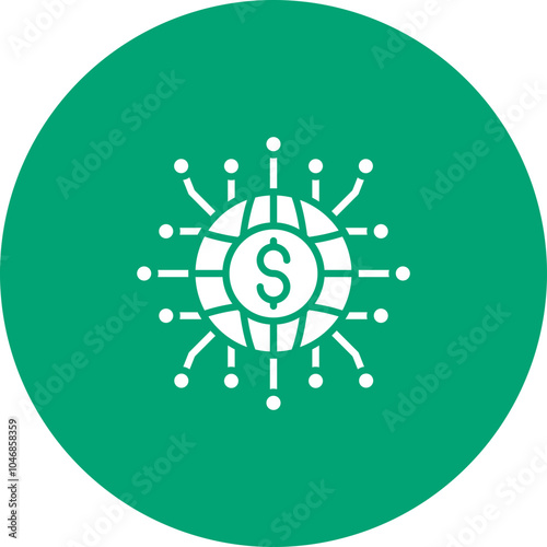 Cashless Society glyph circle icon