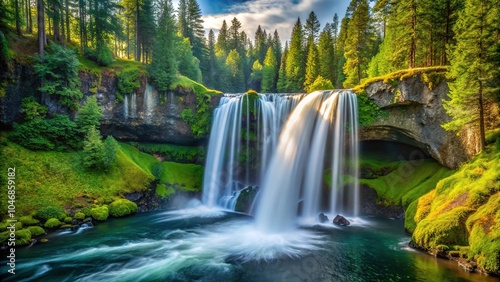 Extreme close-up of Koosah Falls in Willamette National Forest, Oregon