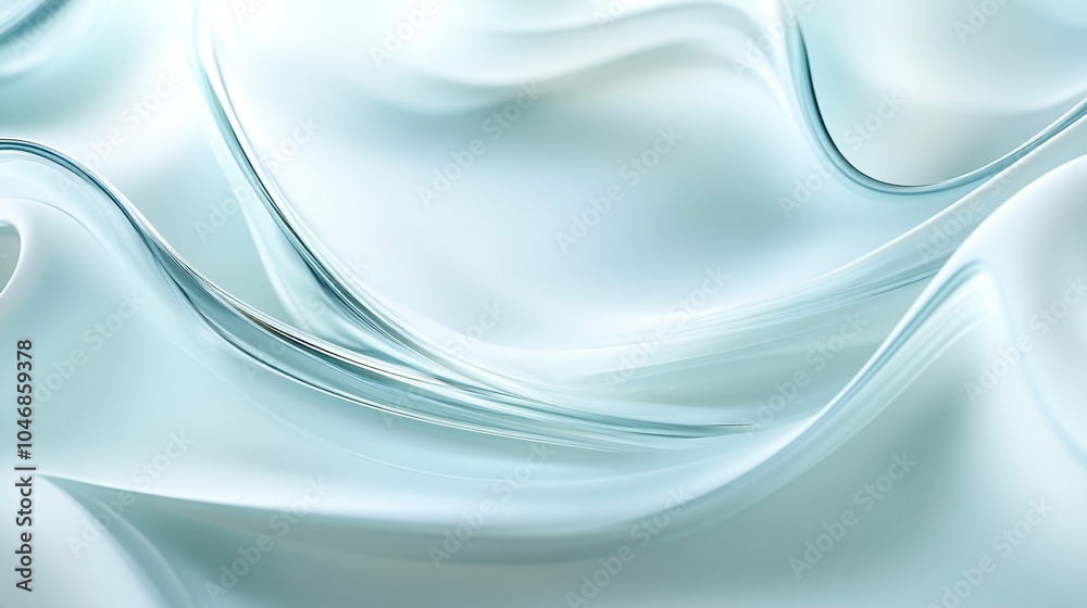 Naklejka premium Flowing gradient transparent multilayer glass curve lines 3d background.