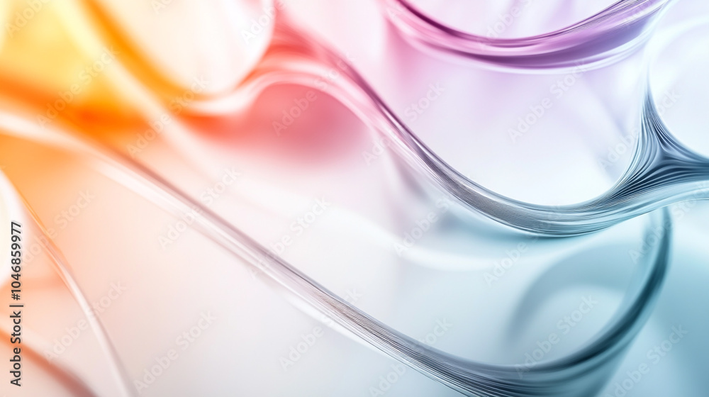 Wavy shiny glass shapes with gradient backgrounds on a pink, white and purple background, Green Gentle 3D Abstract Background Wavy shiny glass shapes with gradient backgrounds on a pink, white and purple background, Green Gentle 3D Abstract Background