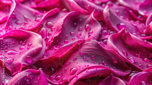 Fuschia petals covered in a thick layer of slimy substance, botanical, fragile