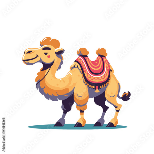 Cartoon style camel isolated vector illustration