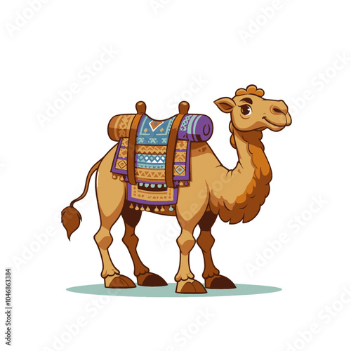 Cartoon style camel isolated vector illustration