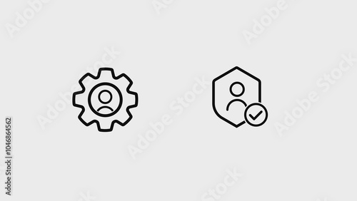 Profile setting vector icons. Avatar with cogwheel vector signs