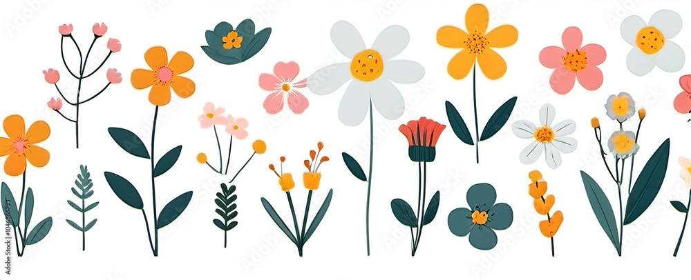 flowers on white background flowers on white background