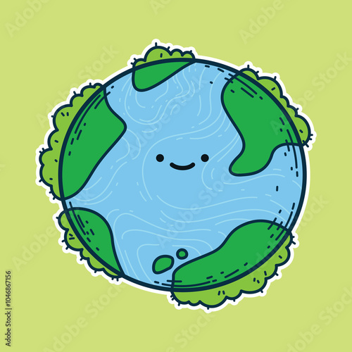 Cartoon-style Earth Day vector illustration