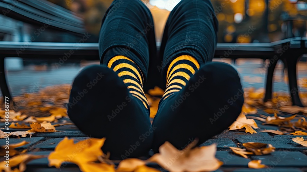 Obraz premium Relaxing in Autumn with Colorful Socks
