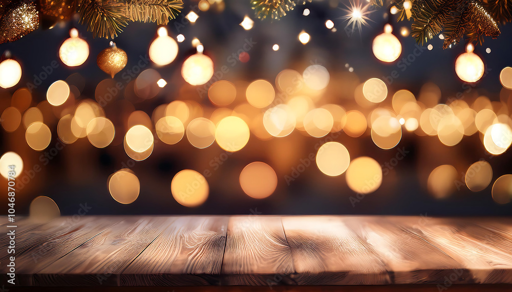Festive bokeh lighting adds a Christmas background with blurred holiday elements for a cozy_1(339)