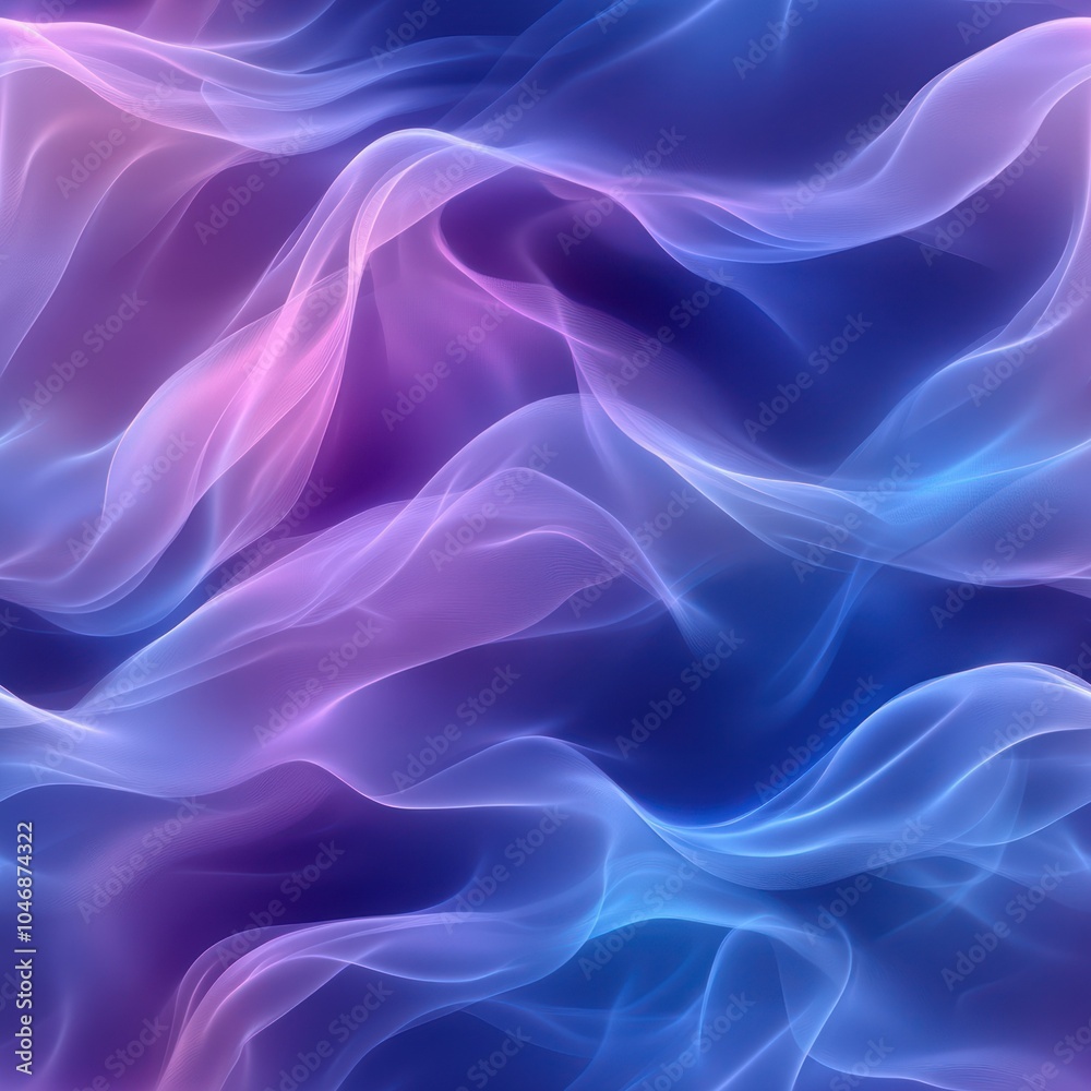Fototapeta premium Seamless fantasy purple and blue waves textures pattern
