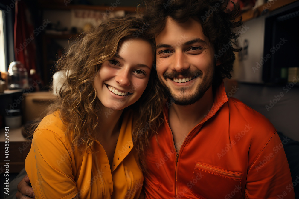 Portrait of husband and wife hugging and bonding with true emotions AI generated image Portrait of husband and wife hugging and bonding with true emotions AI generated image