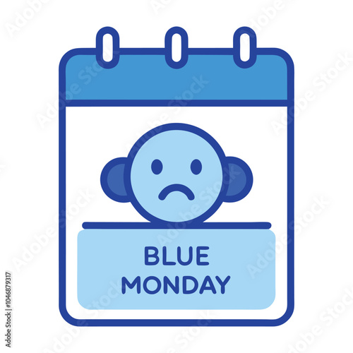  A cute, cartoon illustration of a sad cloud crying above a calendar marking Blue Monday 2025