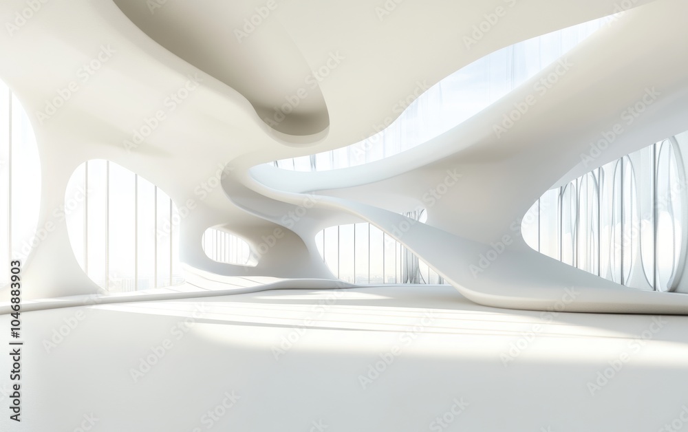 Modern Futuristic Interior. Modern Futuristic Interior.