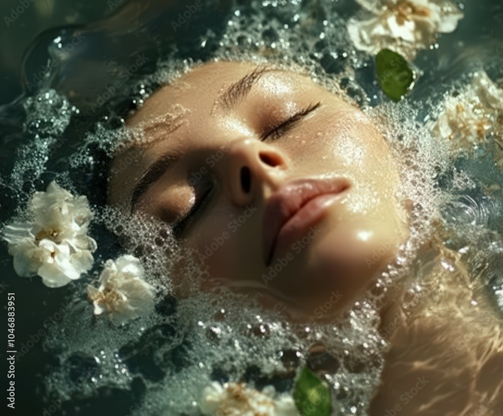 portrait of young beautiful woman in spa environment portrait of young beautiful woman in spa environment