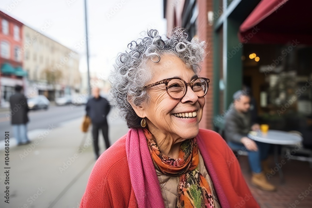 Portrait of a happy senior woman in the city, outdoor shot Portrait of a happy senior woman in the city, outdoor shot