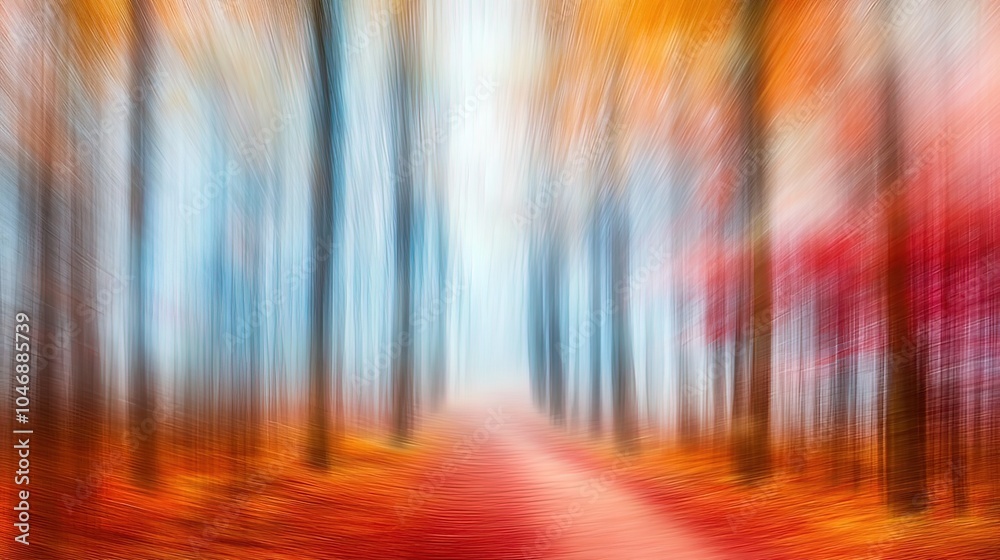 Abstract Blurred Autumn Forest Path Abstract Blurred Autumn Forest Path