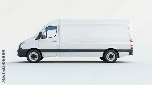 Mockup for a realistic cargo vehicle isolated on a white background, suitable for branding and advertising.