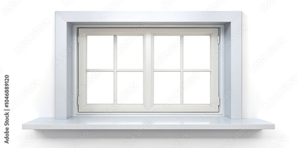 Fototapeta premium white windowsill on white background low angle view