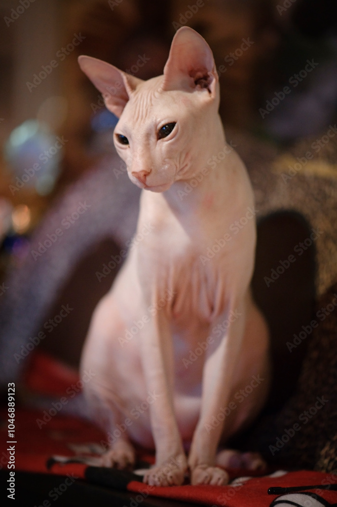 Porträt einer Don Sphynx Katze Porträt einer Don Sphynx Katze