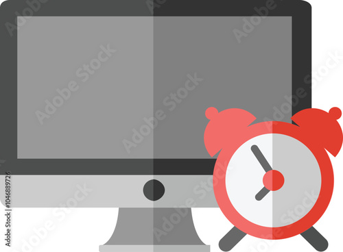 ICON VETTORIALE EDITABILE computer fisso monitor display sveglia