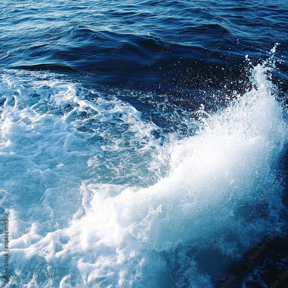 Vivid water splash captured against a bright blue background, showcasing dynamic movement Vivid water splash captured against a bright blue background, showcasing dynamic movement