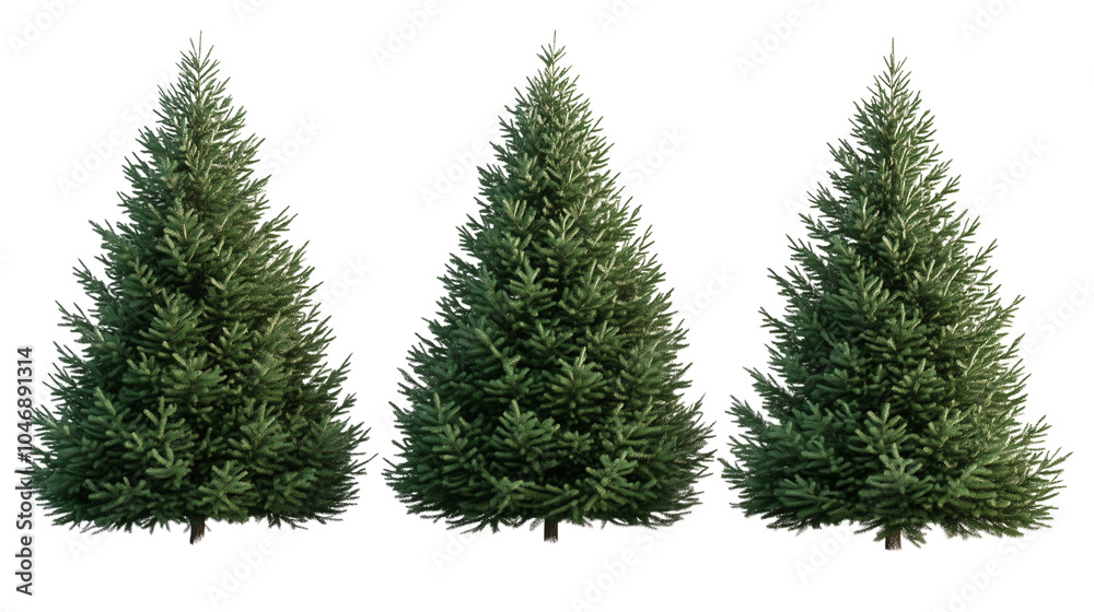 3 christmas trees isolated on a white background 3 christmas trees isolated on a white background