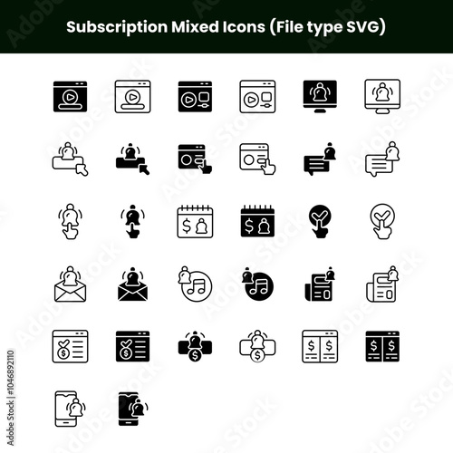 Subscription Mixed Outline Icons (File type SVG)