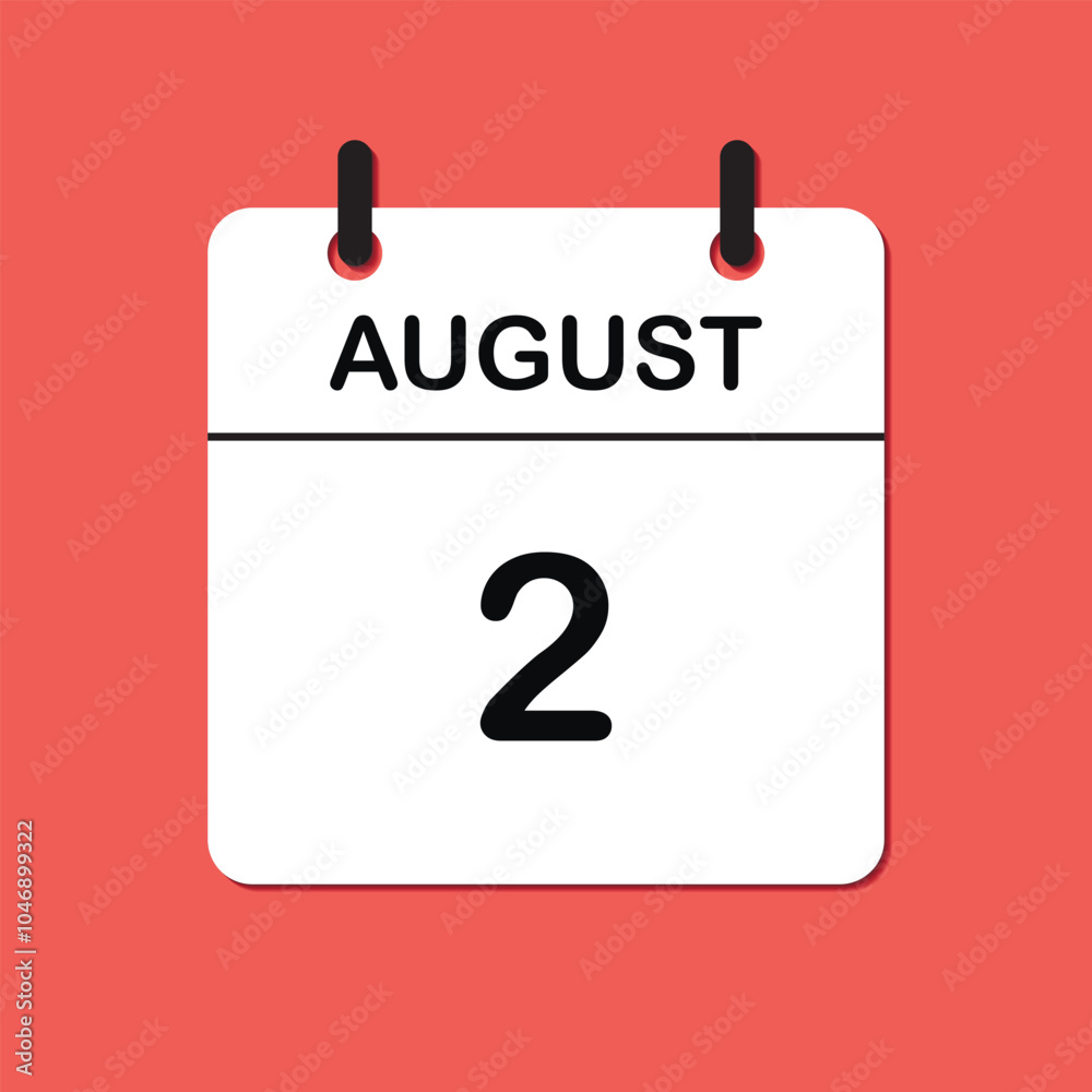August 2. Daily Calendar icon for design. Simple design for business brochure, flyer, print media, advertisement. Easily editable August 2. Daily Calendar icon for design. Simple design for business brochure, flyer, print media, advertisement. Easily editable