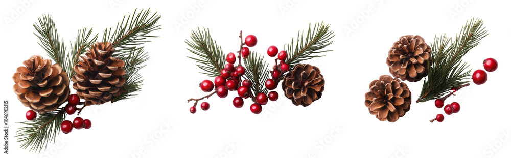 Christmas Decorations with Pinecones and Berries Christmas Decorations with Pinecones and Berries