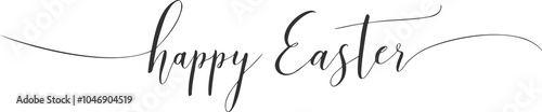 Happy Easter calligraphy lettering . Happy Easter text , PNG