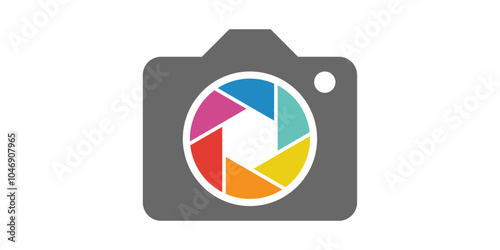 Aperture icon. Camera shutter icon template.