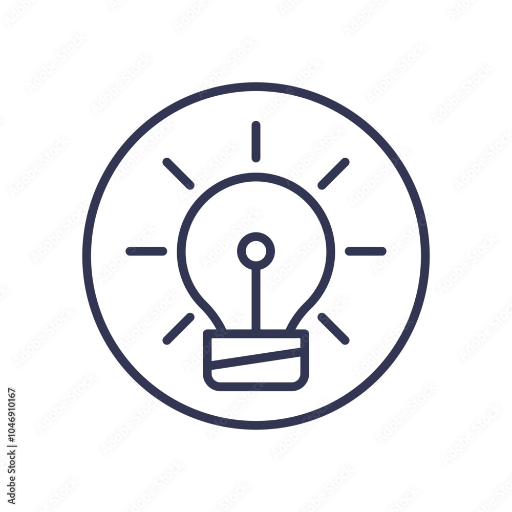 Light bulb icon symbolizes innovation and promising ideas. Light bulb icon symbolizes innovation and promising ideas.