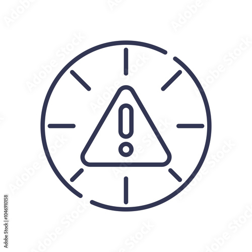 Warning symbol in a clock, representing urgency in identifying challenges.