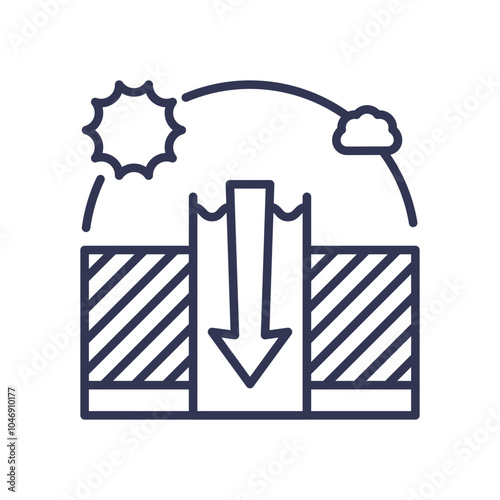 Illustration of an injection well with an arrow indicating fluid movement underground.
