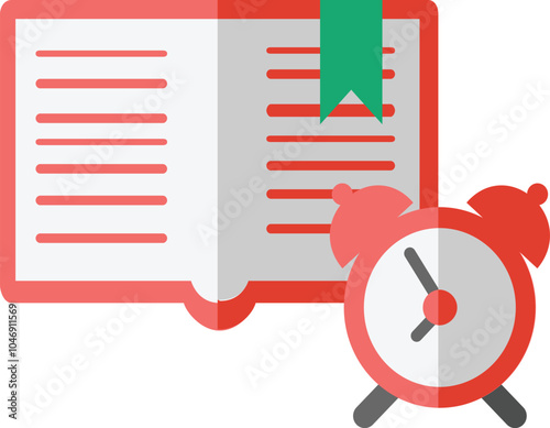 iCON VETTORIALE EDITABILE sveglia libro scuola contratto 