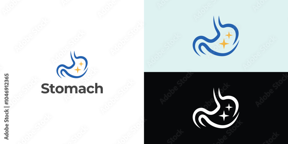 Fototapeta premium stomach logo. Simple vector logo design for medical human health.