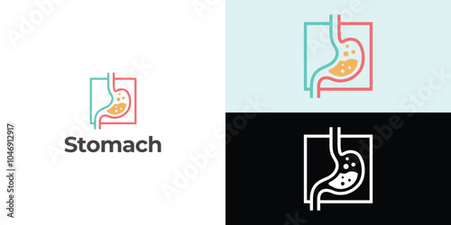 stomach logo. Simple vector logo design for medical human health.