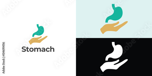 stomach logo. Simple vector logo design for medical human health.