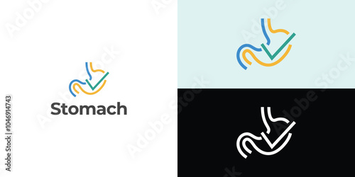 stomach logo. Simple vector logo design for medical human health.